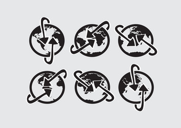 Globe earth icons themes idea design vector