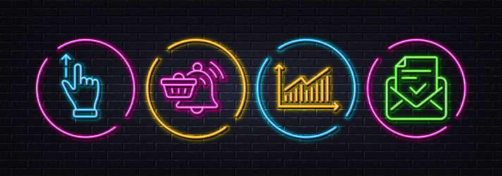 graph touchscreen gesture and notification cart vector image