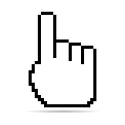 mouse cursor pixel shadow icon web click symbol vector image