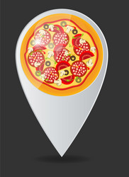 pizza map pointer vector image