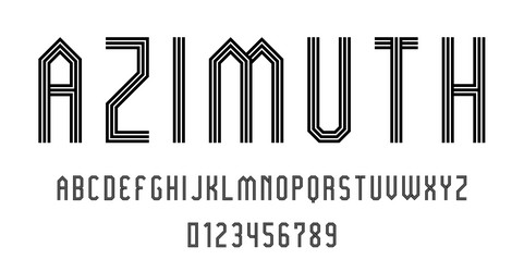set of alphabets font letters and numbers vector image