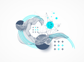abstract wave is made in a frame style template vector image