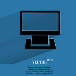 computer flat modern web button with long shadow vector image
