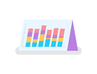 graphic or statistical chart scale and columns vector image