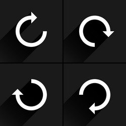 white arrow icon reset repeat reload sign vector image