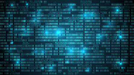 abstract futuristic cyberspace with binary code vector image