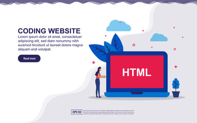 coding website web developer concept with tiny vector image