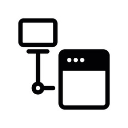 network diagram icon showing connection between vector image