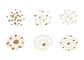 set of round blob and outline isolated vector image