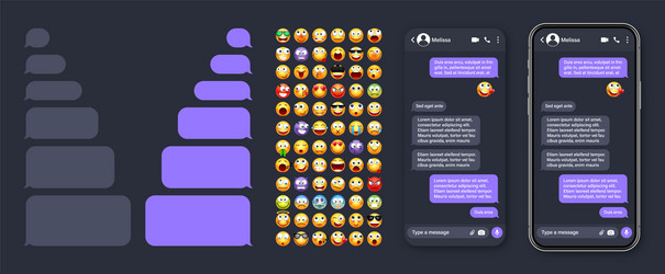 smartphone messaging app user interface vector image