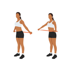 Woman Doing Reverse Shoulder Stretch Exercise Vector Image