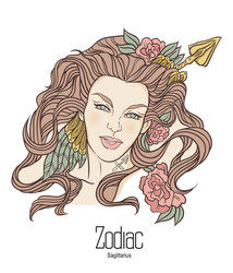 zodiac sagittarius as girl Vector Image