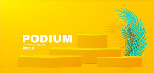 3d podium realistic minimal empty scene showcase vector