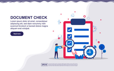 document check business report concept with tiny vector image