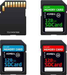 memory sd card for various devices vector image