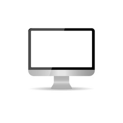 Realistic computer monitor with a blank screen vector