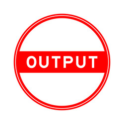 red color round seal sticker in word output vector image
