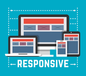 Responsive web design concept in flat style vector