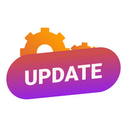 update banner with gears showing new version vector image