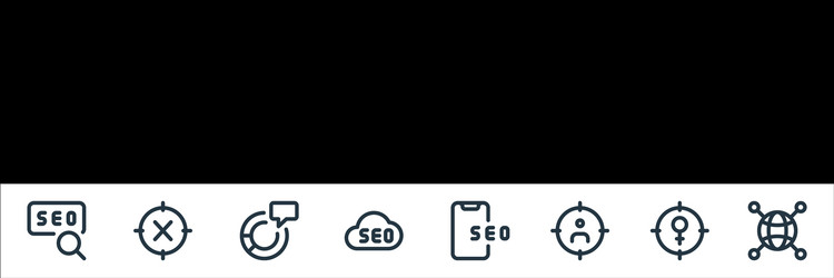 web apps seo line icons linear set quality vector image