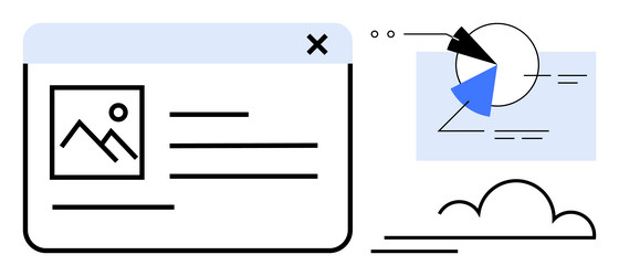 web interface with data analysis tools vector image
