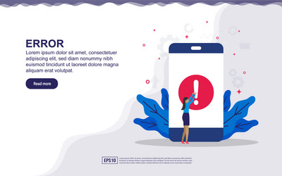 application error system concept with tiny vector image