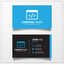 coding icon business card template vector