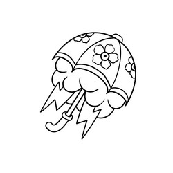 Hand drawn of umbrella traditional tattoo outline vector