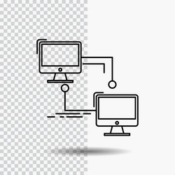 local lan connection sync computer line icon vector image