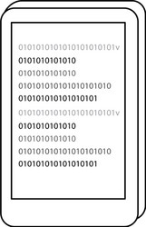 outline smartphone code program data network vector