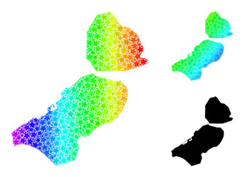 spectrum gradient star mosaic map of flevoland vector image