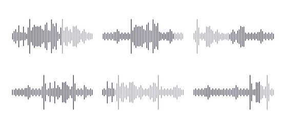 Podcast sound waves set waveform pattern Vector Image