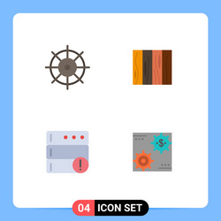 4 universal flat icons set for web and mobile vector image