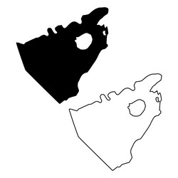 map of perris reservoir california usa silhouette Vector Image