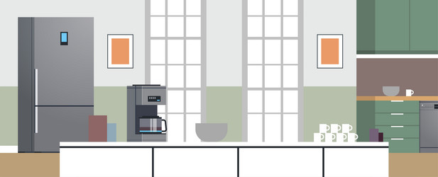 Modern kitchen interior no people vector