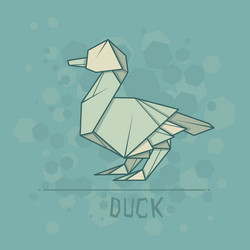 paper origami of duck vector