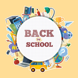 Back to school icons set in circle shape vector