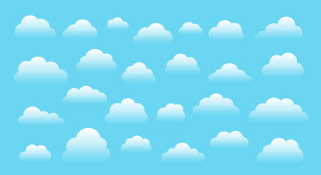 gradient cloud transparency cumulus weather set vector image