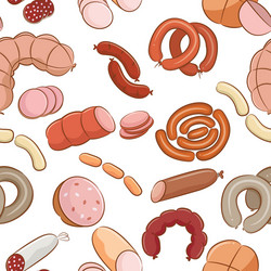 meats doodles pattern vector