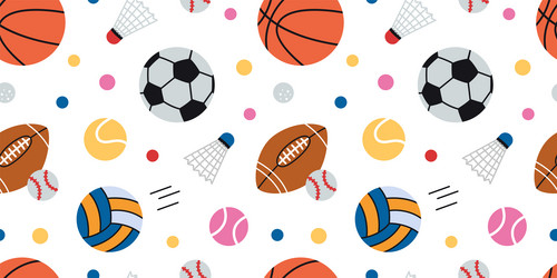 seamless pattern with balls for basketball vector image