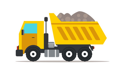 Big yellow dump truck tipper truck isolated Vector Image
