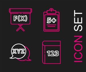 set line book with word mathematics xyz vector image