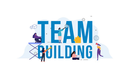 Team building teamwork management Royalty Free Vector Image