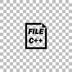 C coding file icon flat vector