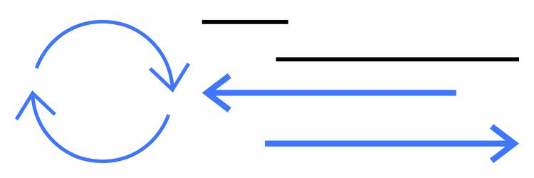 circular and linear arrows representing process vector image