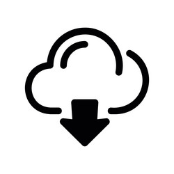 cloud computing symbol with a downward pointing vector image