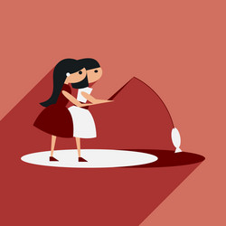flat with shadow icon and mobile application vector image
