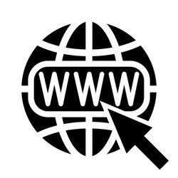 Symbol of the internet globe and cursor vector