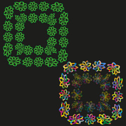 ornament pattern icon green and colorful shapes vector image