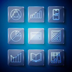 Set line graph schedule chart diagram open vector